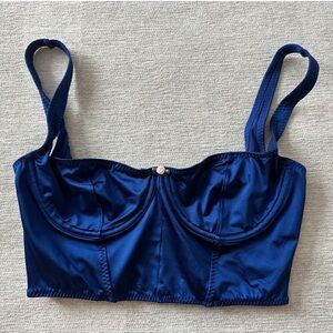 SKIMS BLUE SATIN CORSET